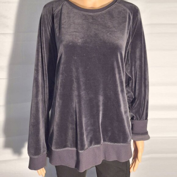 MUK LUKS velour top, super soft, Dark Gray in size 2XL - Picture 7 of 15